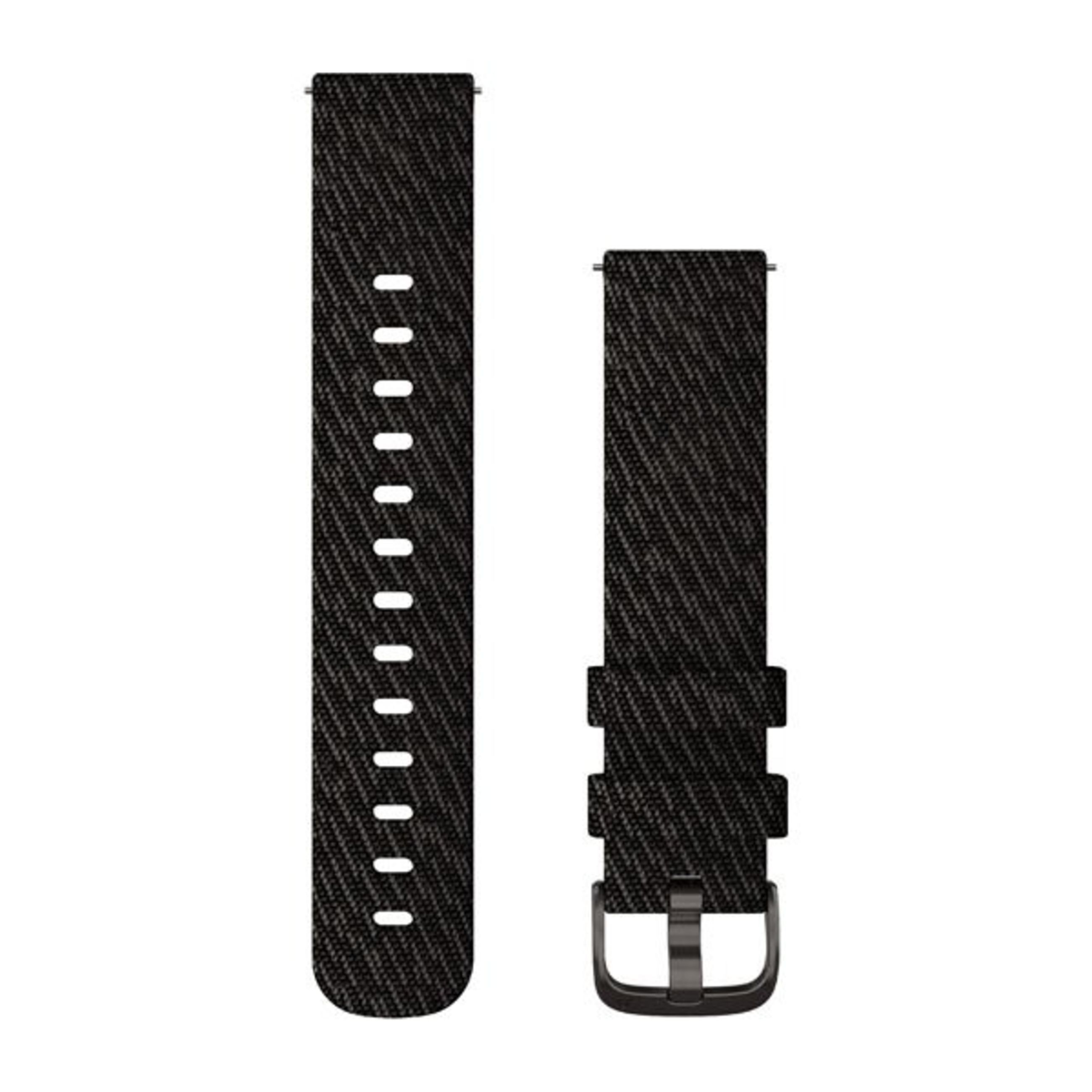 Quick Release Bands (20 Mm) - Black Pepper Woven Nylon With Slate Hardware