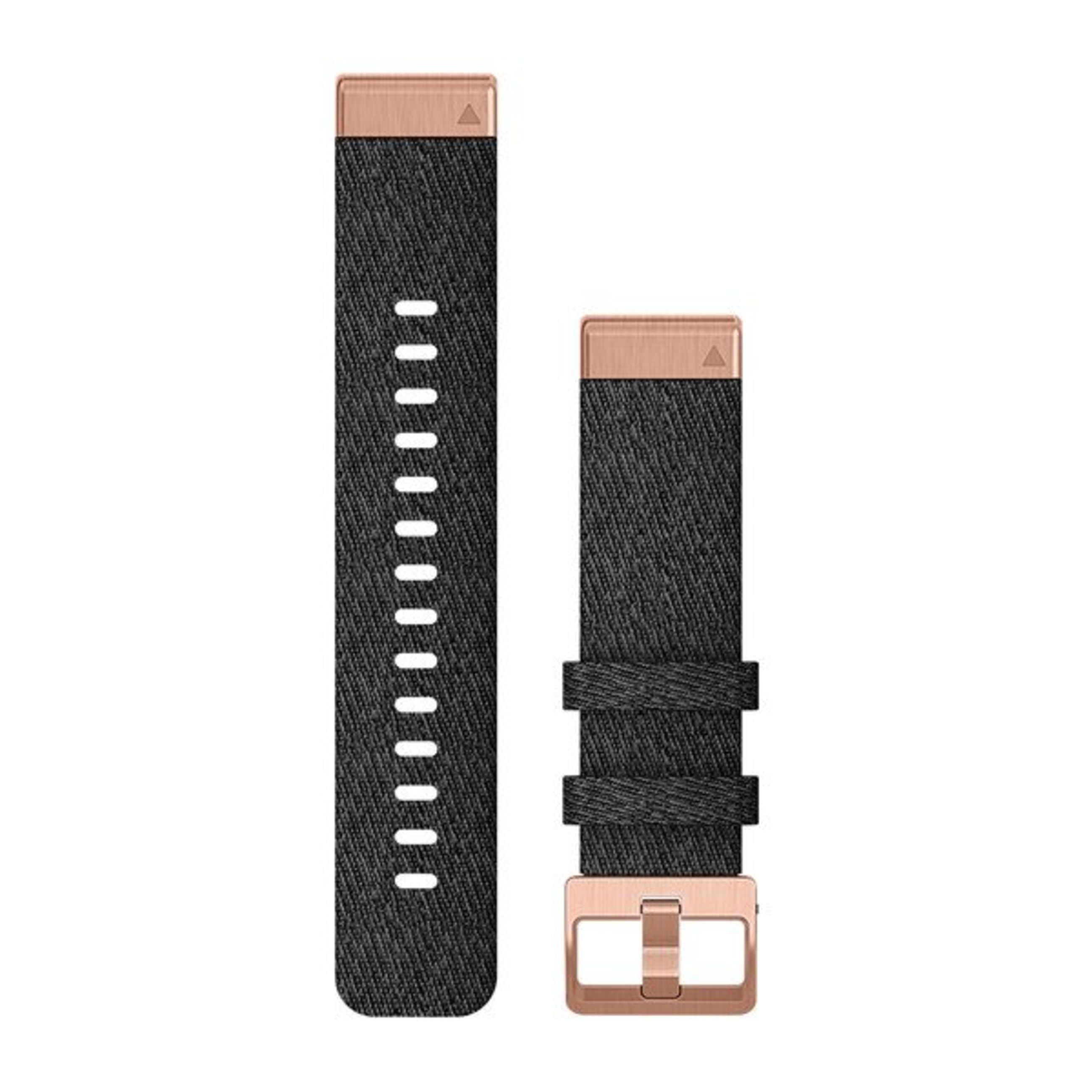 Quickfit 20 Watch Bands - Heathered Black Nylon With Rose Gold Hardware
