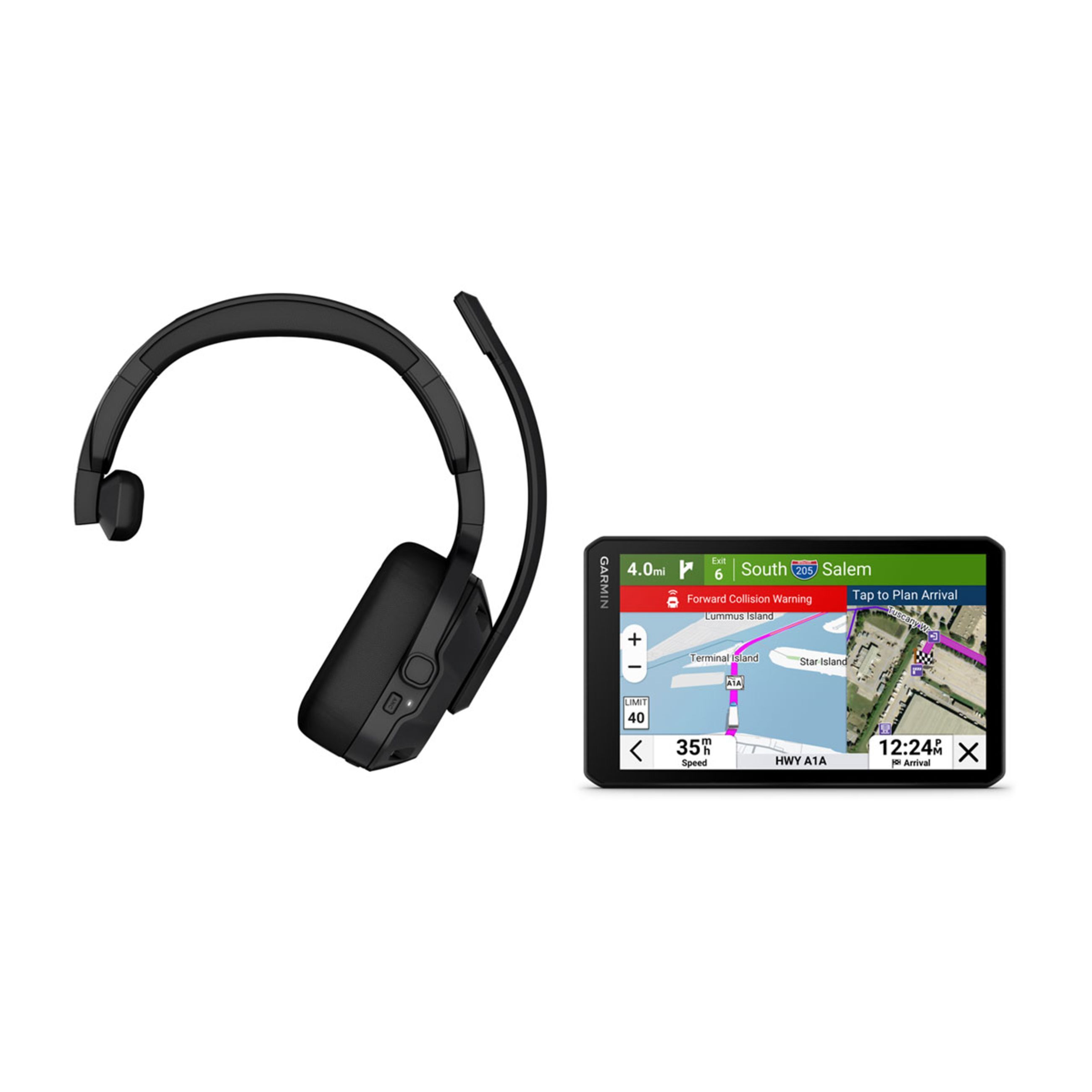 DēZl Otr720 - 7" Gps Truck Navigator With Built-In Dash Cam And DēZl Headset 110