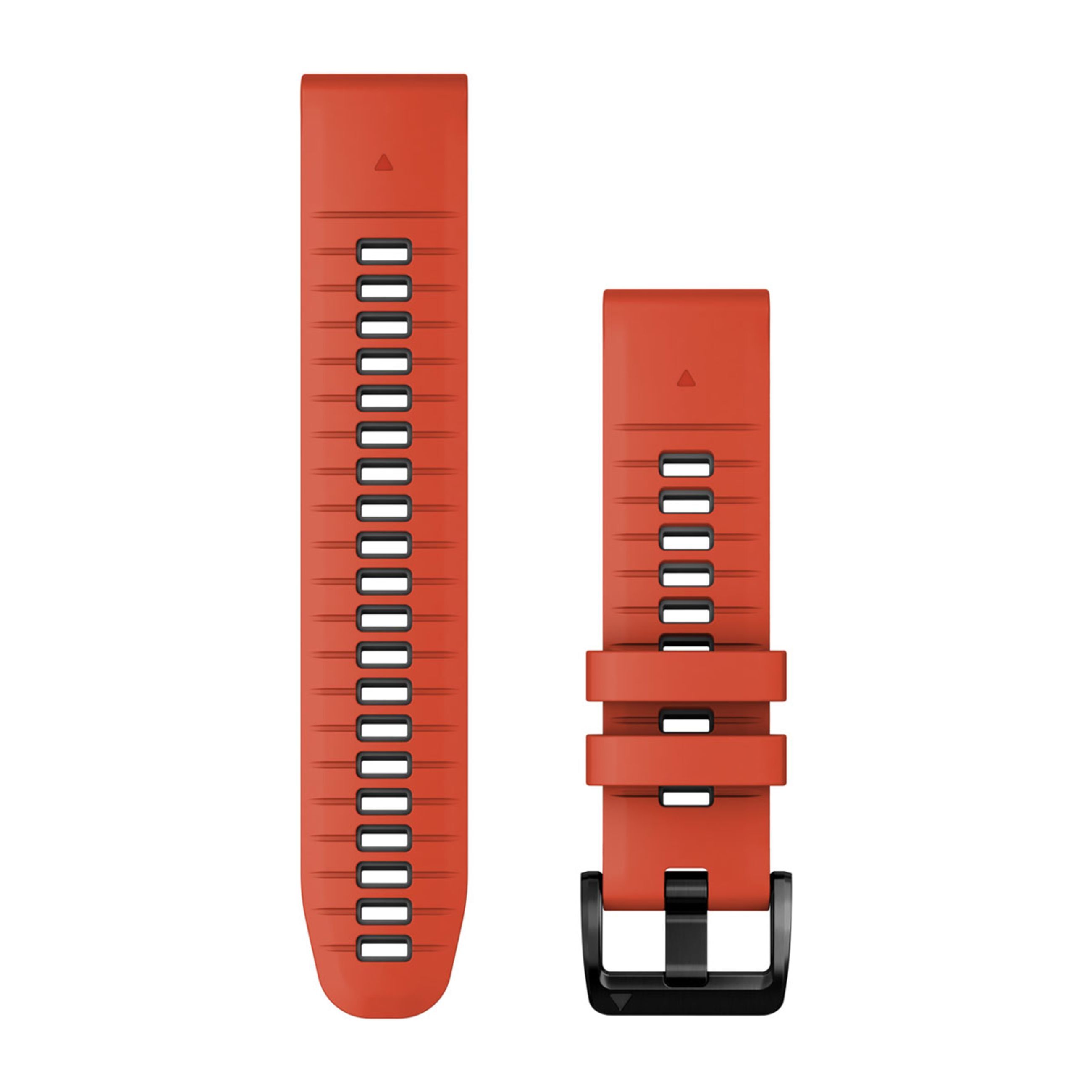 Quickfit 22 Watch Straps - Flame Red/Graphite Silicone