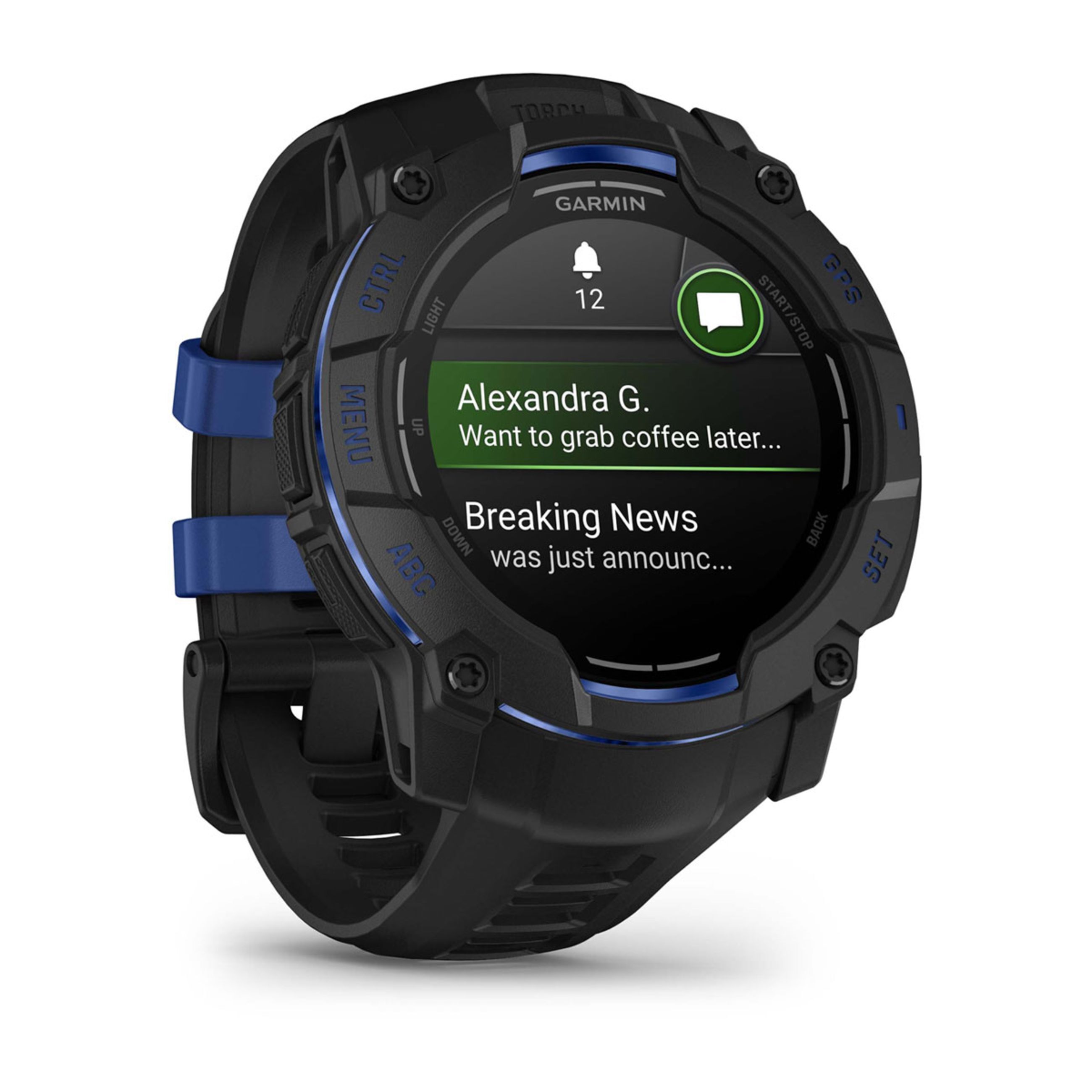Instinct E – 45 Mm - Black With Black/Bolt Blue Band - Image 3