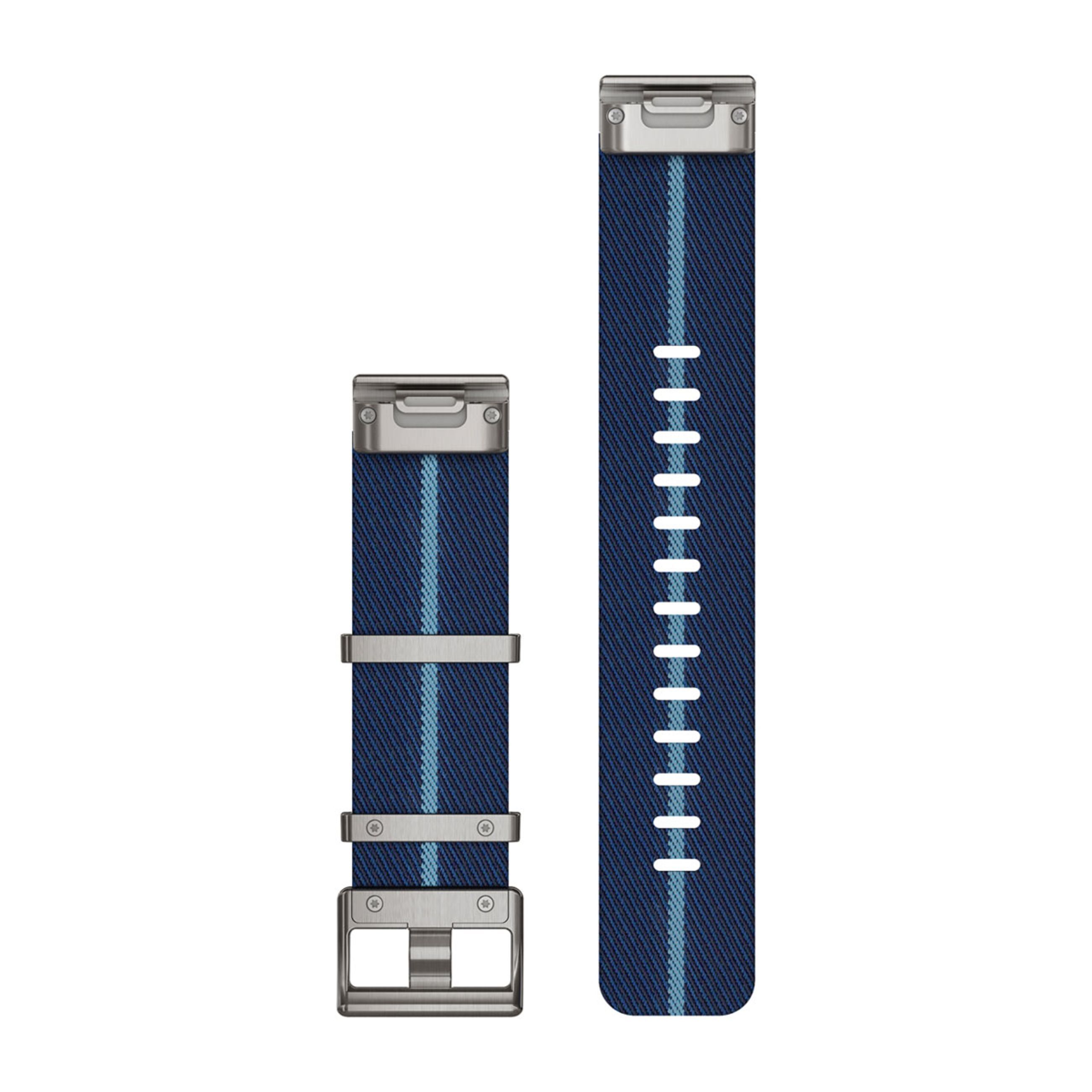 Alternative view of Quickfit 22 Watch Straps - Striped Jacquard-Weave Nylon Strap, Indigo