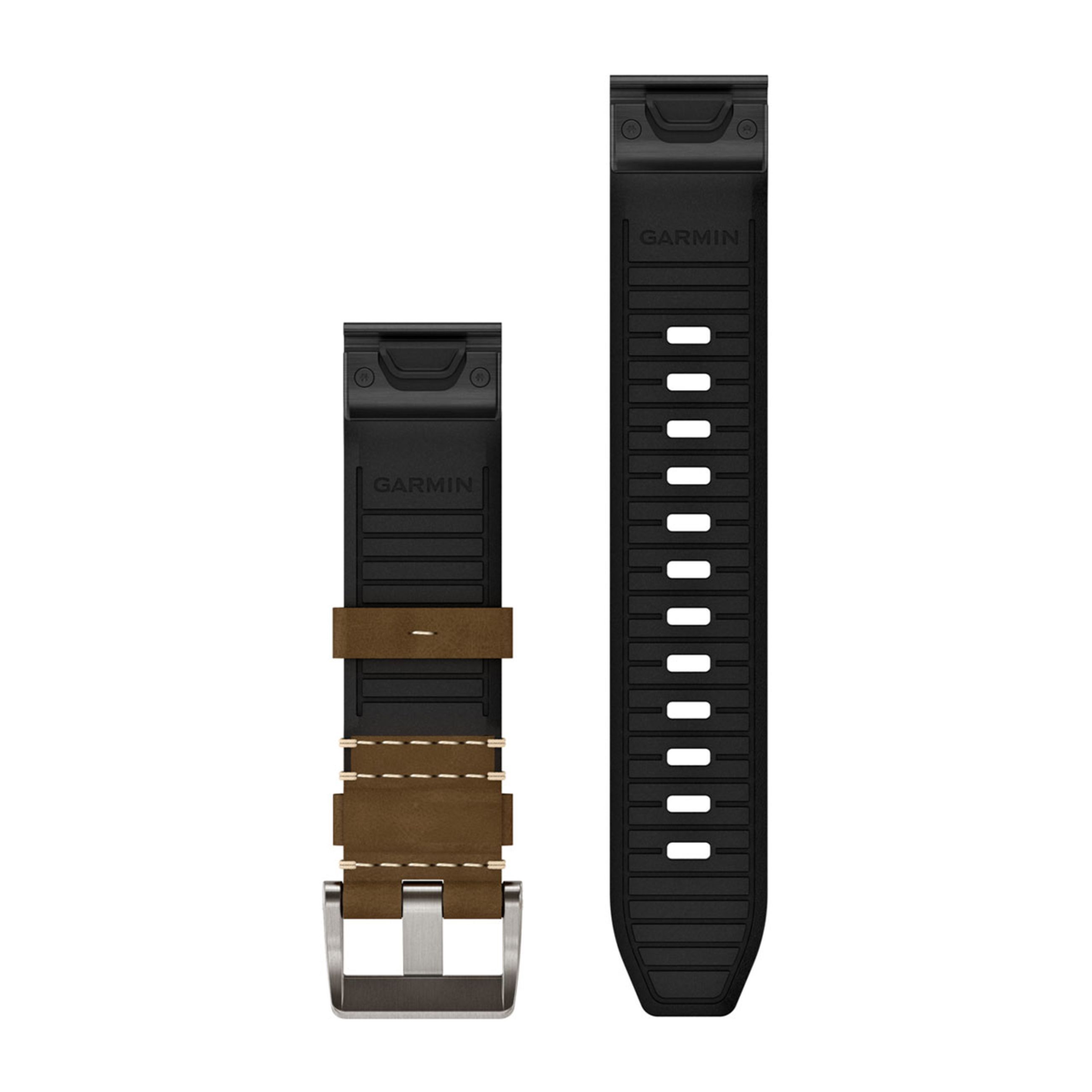 Alternative view of Quickfit 22 Watch Straps - Leather/Fkm Hybrid Strap, Tundra/Black