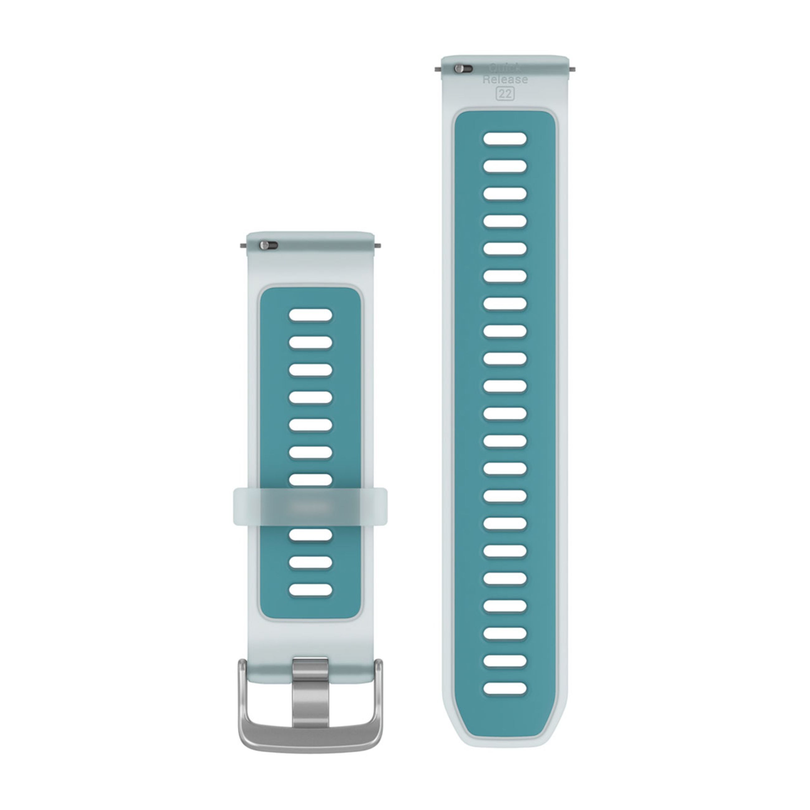 Alternative view of Quick Release Bands (22 Mm) - Translucent Whitestone/Turquoise With Silver Hardware