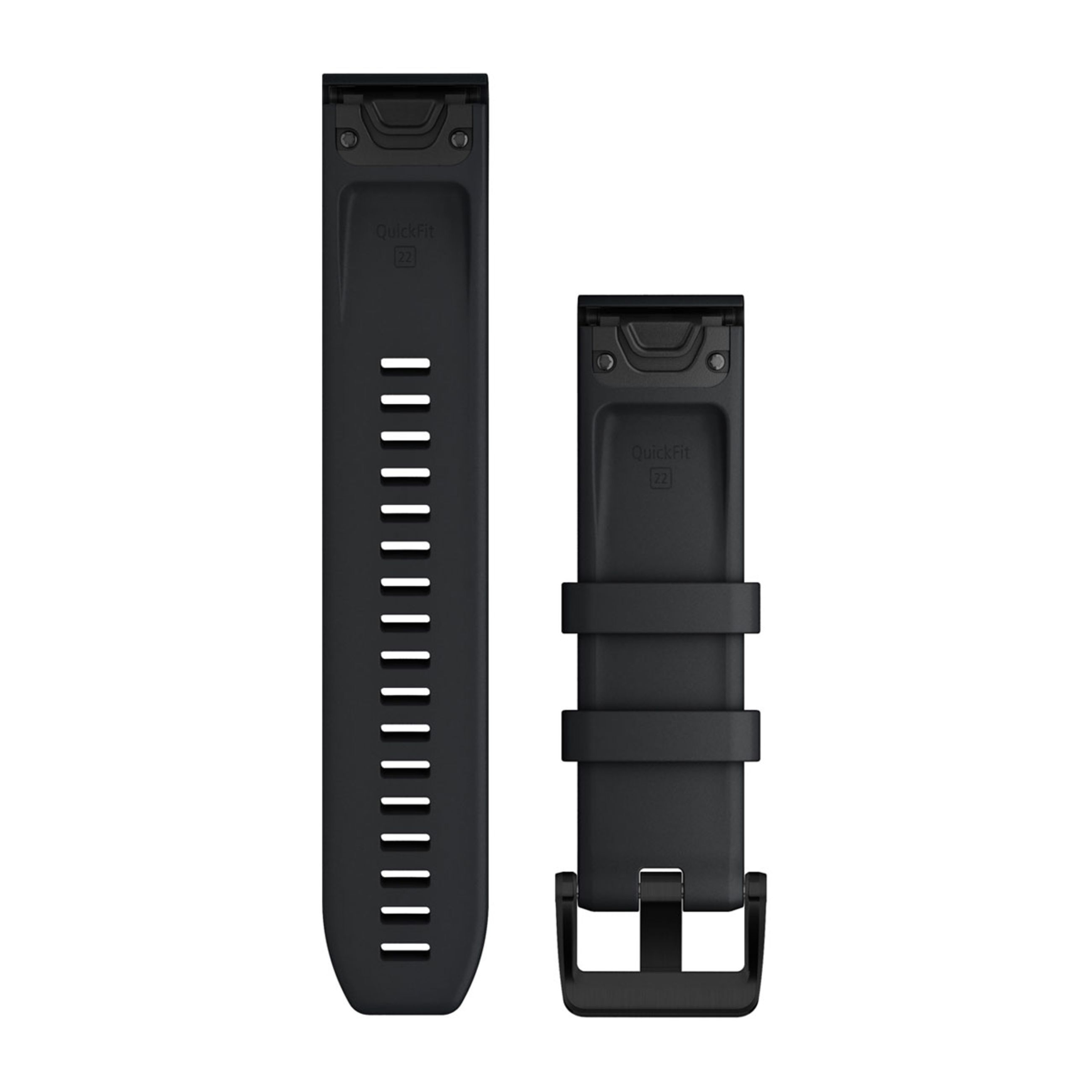 Alternative view of Quickfit 22 Watch Straps - Black With Black Stainless Steel Hardware