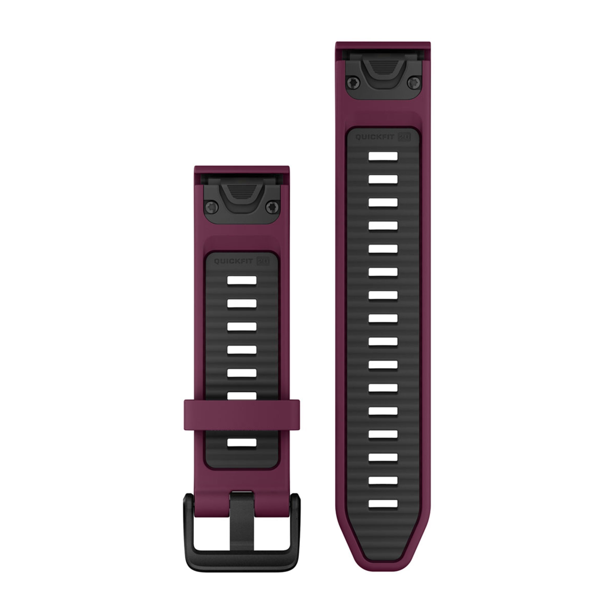 Alternative view of Quickfit 20 Watch Bands - Merlot/Graphite Silicone