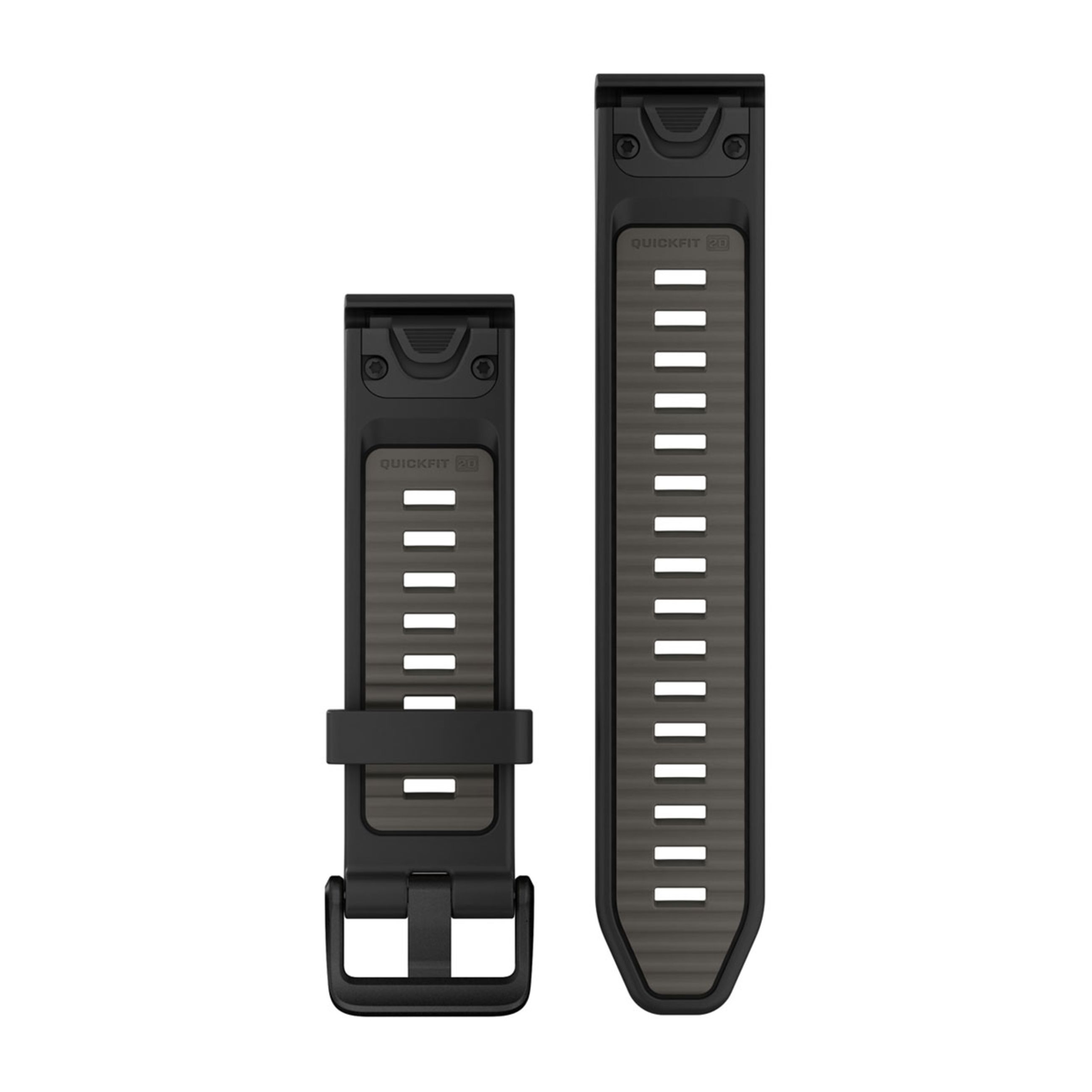 Alternative view of Quickfit 20 Watch Bands - Black/Pebble Gray Silicone