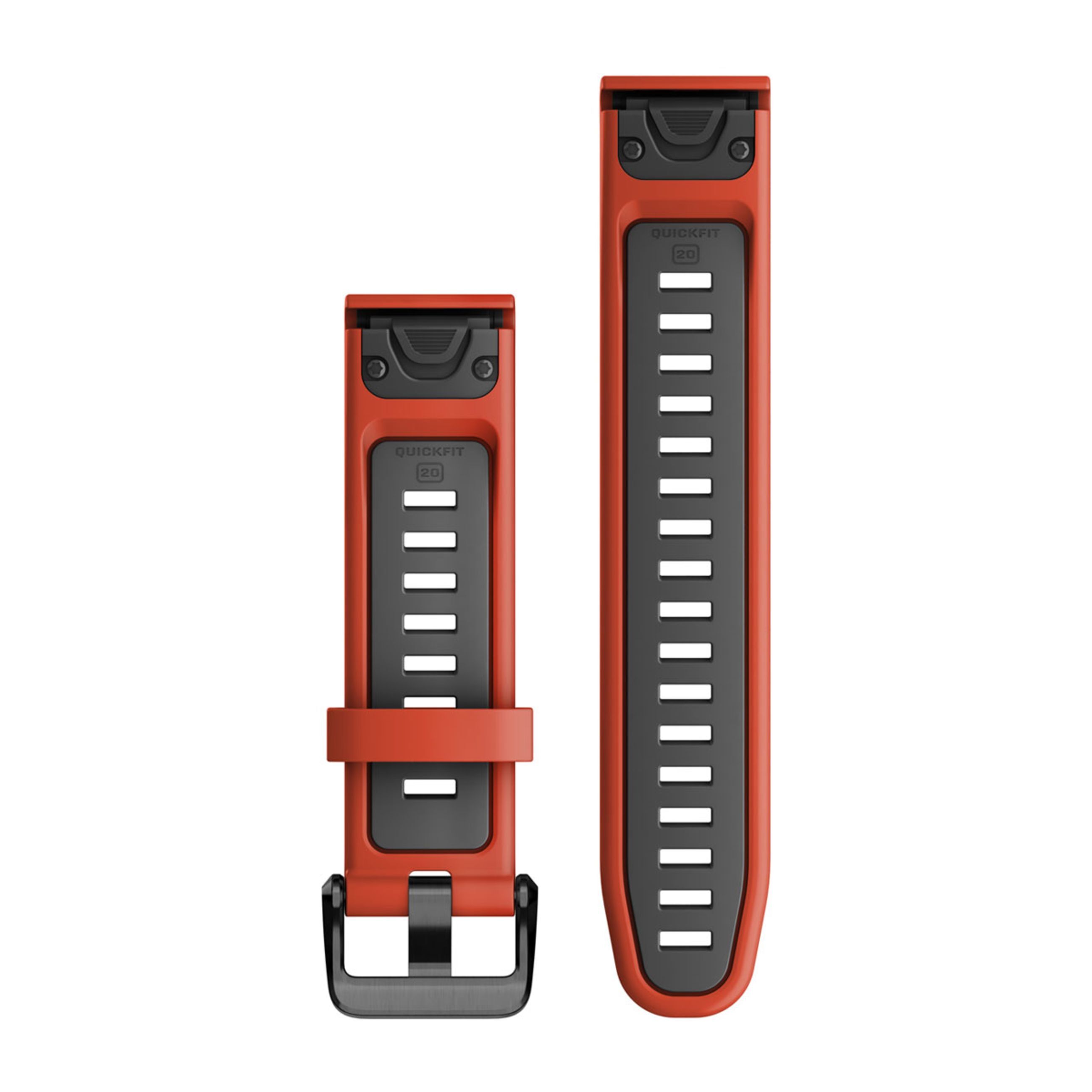 Alternative view of Quickfit 20 Watch Bands - Flame Red/Graphite Silicone