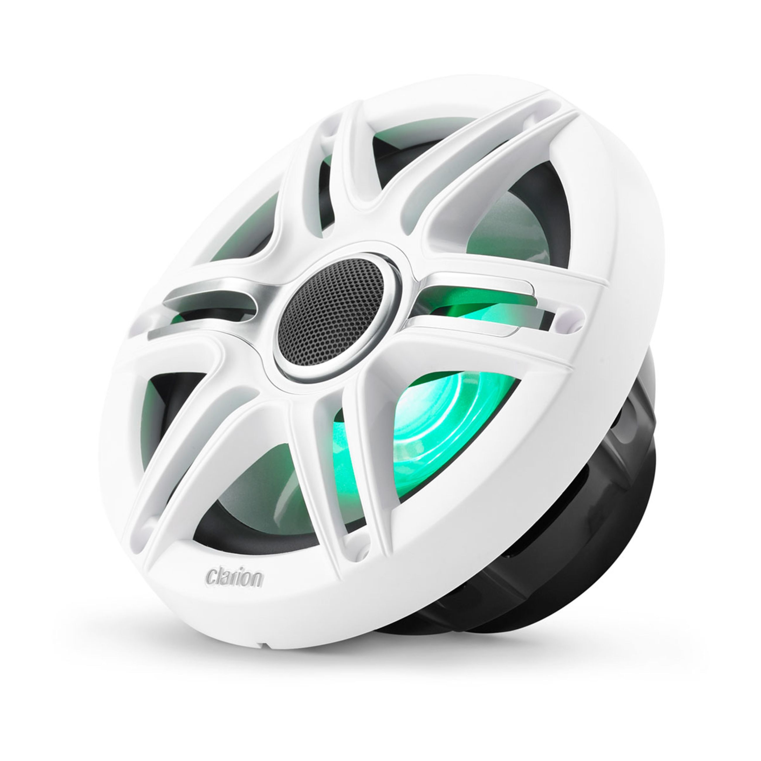 Alternative view of Clarion Cmsp Marine Speakers - 7.7" With Led And White And Gray Sport Grille (Cmsp-771Rgb-Swg)
