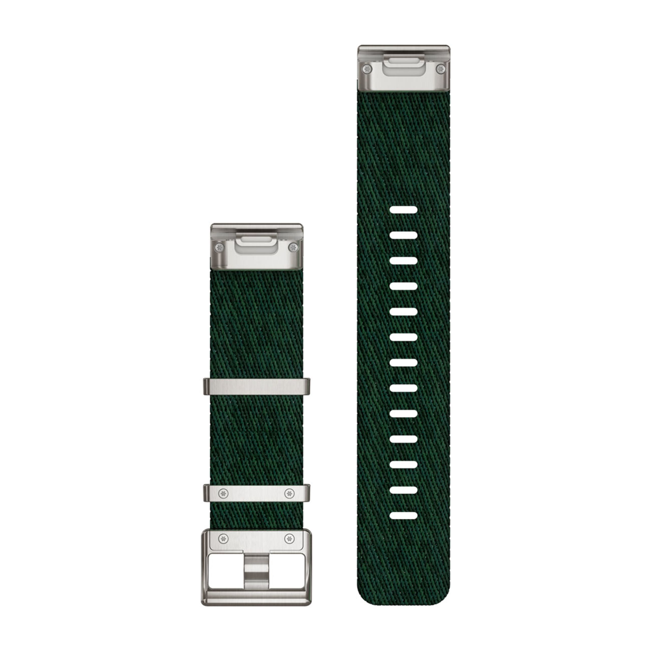 Alternative view of Quickfit 22 Watch Straps - Jacquard-Weave Nylon Strap – Pine Green
