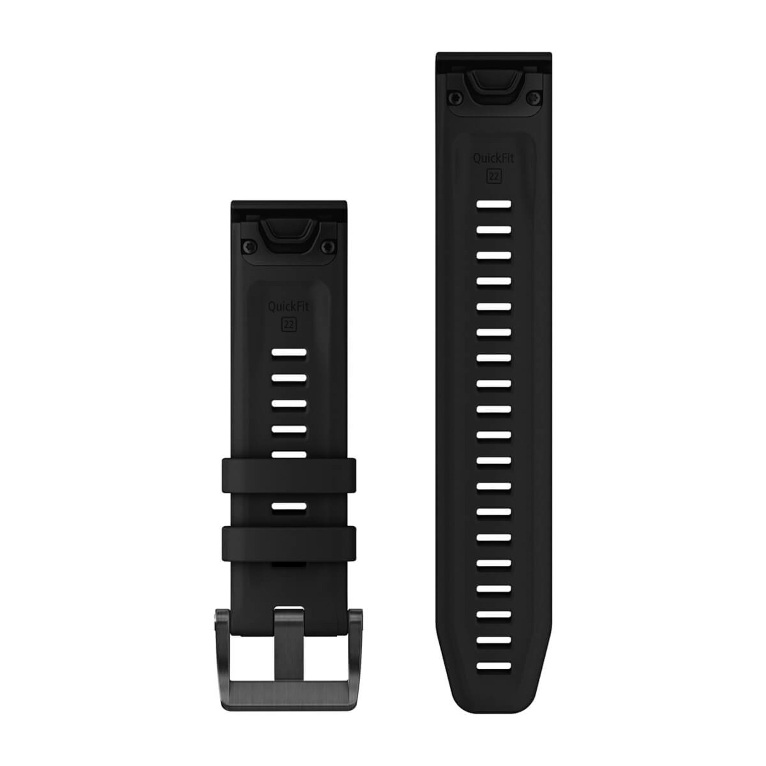 Alternative view of Quickfit 22 Watch Straps - Black Silicone (3-Piece Dive Set)